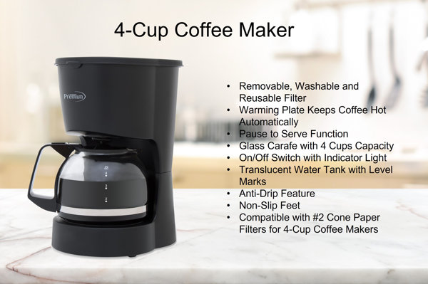 Premium Levella Premium 4 Cup Coffee Maker Reviews Wayfair